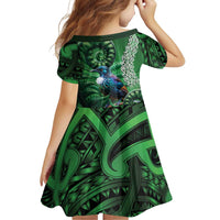 Tui Bird Koru Silver Fern Aotearoa Family Matching Mermaid Dress and Hawaiian Shirt