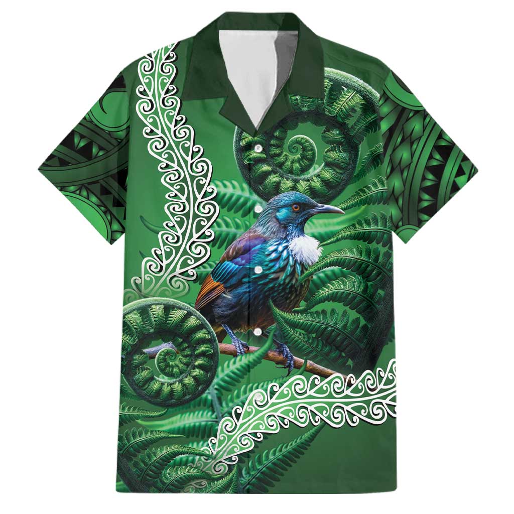 Tui Bird Koru Silver Fern Aotearoa Family Matching Mermaid Dress and Hawaiian Shirt