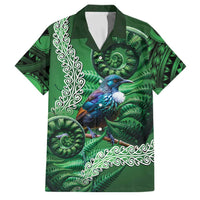 Tui Bird Koru Silver Fern Aotearoa Family Matching Off The Shoulder Long Sleeve Dress and Hawaiian Shirt