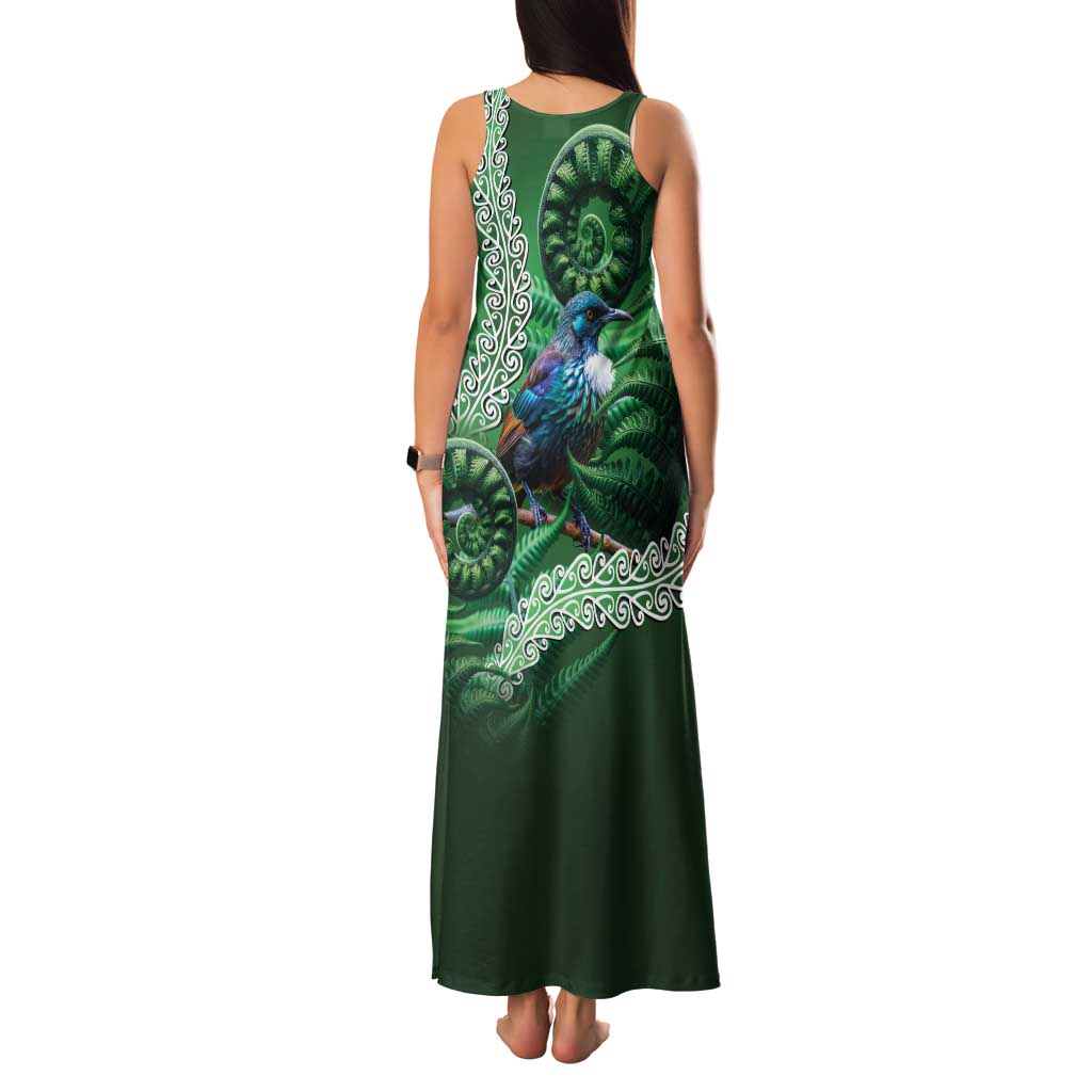 Tui Bird Koru Silver Fern Aotearoa Family Matching Tank Maxi Dress and Hawaiian Shirt