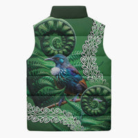 Tui Bird Koru Silver Fern Aotearoa Sleeveless Puffer Jacket
