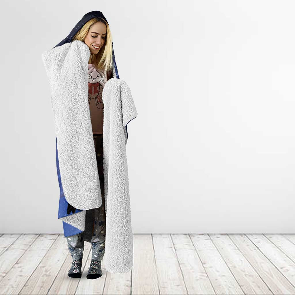 Tui Bird Matariki Galaxy Hooded Blanket Koru Silver Fern Aotearoa