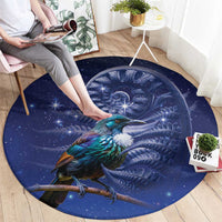 Tui Bird Matariki Galaxy Round Carpet Koru Silver Fern Aotearoa LT9 - Polynesian Pride