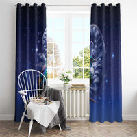 Tui Bird Matariki Galaxy Window Curtain Koru Silver Fern Aotearoa LT9 - Polynesian Pride
