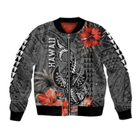 Hawaii Hammerhead Shark Bomber Jacket Polynesian Vintage Vibes LT9 Unisex Black - Polynesian Pride