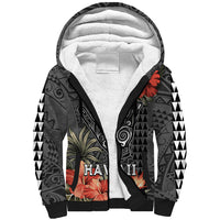 Hawaii Shaka Surf Hand Sign Sherpa Hoodie Polynesian Vintage Vibes LT9 Unisex Black - Polynesian Pride