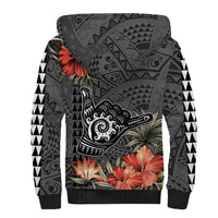 Hawaii Shaka Surf Hand Sign Sherpa Hoodie Polynesian Vintage Vibes LT9 - Polynesian Pride
