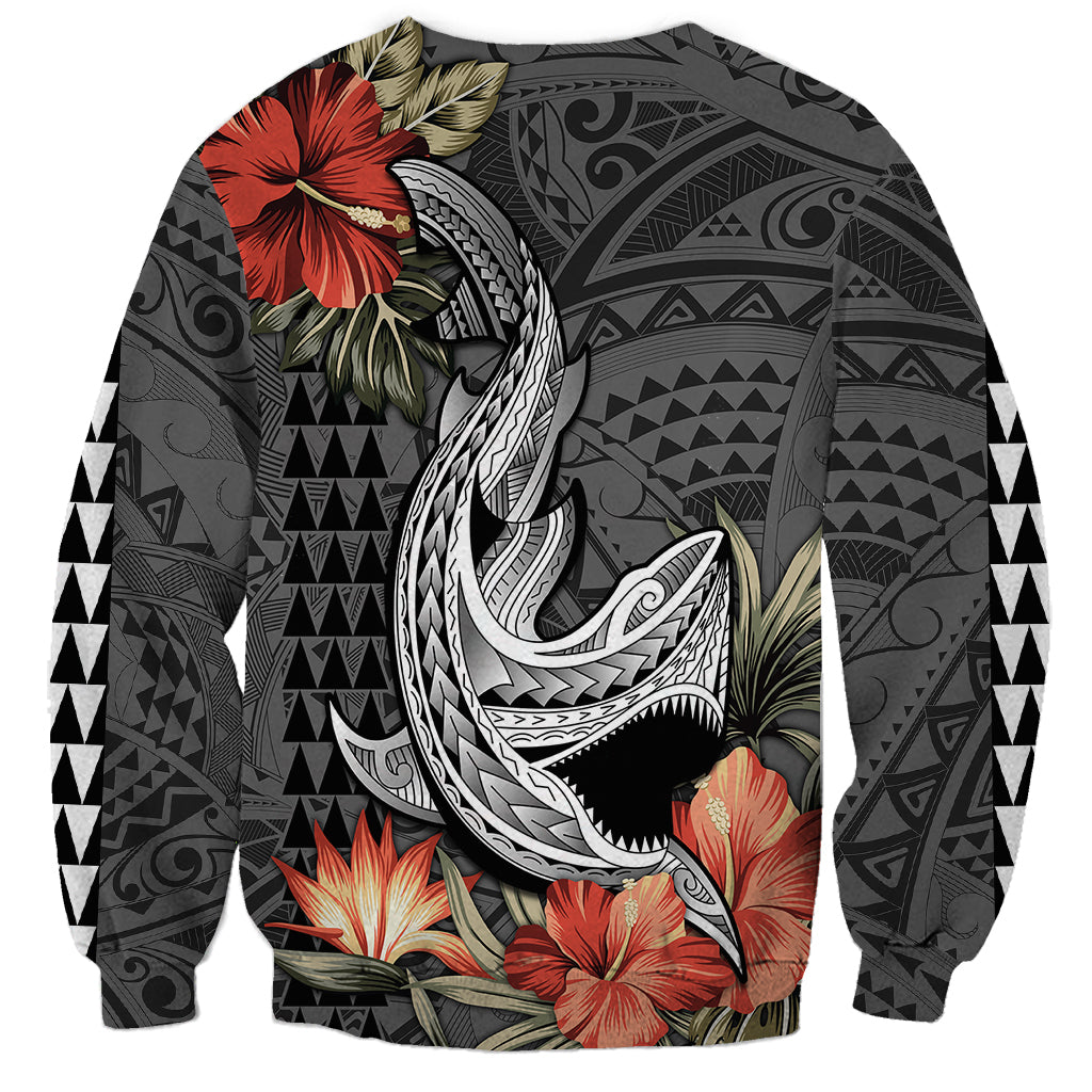 Hawaii Shark Tattoo Sweatshirt Polynesian Vintage Vibes LT9 - Polynesian Pride