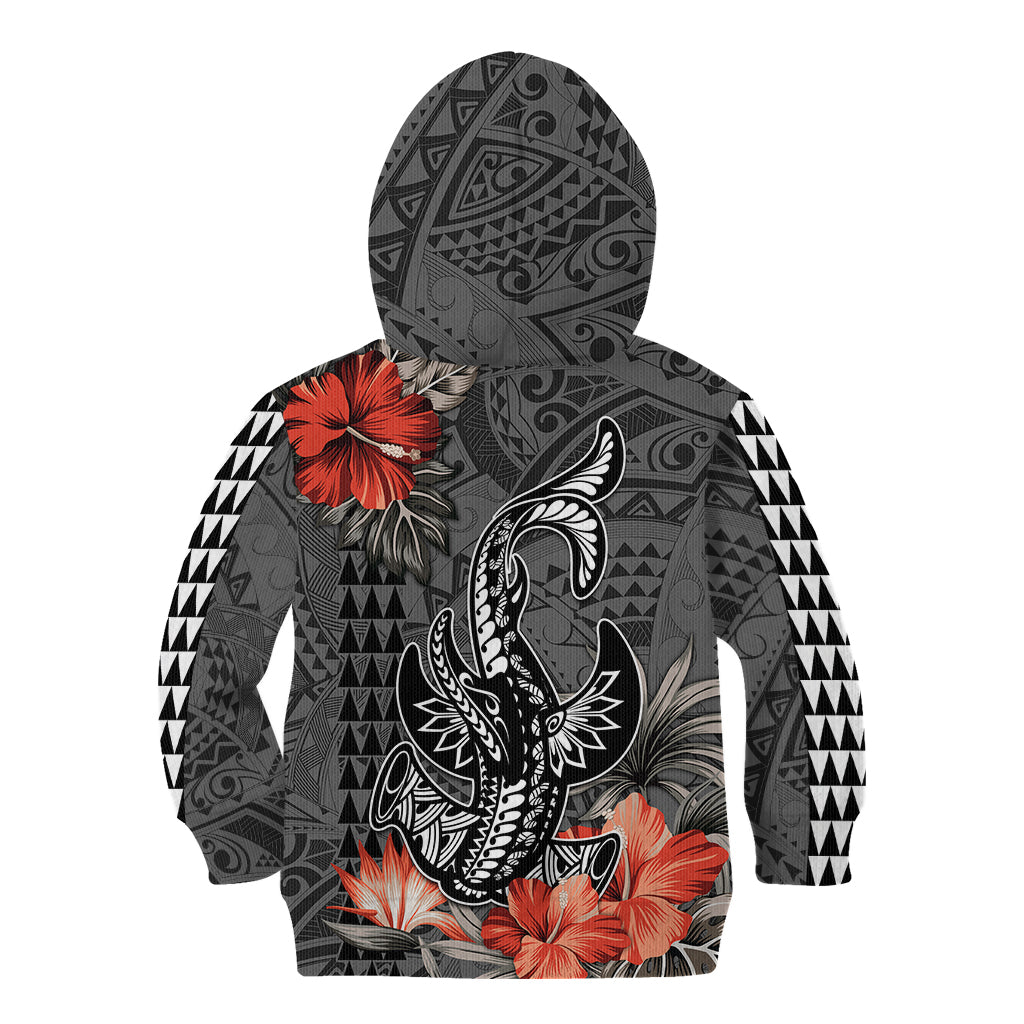 Personalised Hawaii Hammerhead Shark Kid Hoodie Polynesian Vintage Vibes LT9 - Polynesian Pride