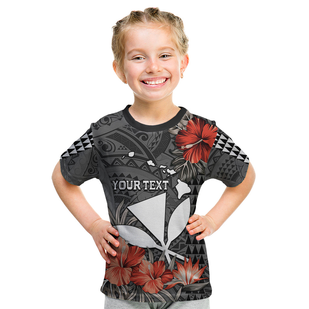 Personalised Hawaii Kanaka Maoli Kid T Shirt Polynesian Vintage Vibes LT9 Black - Polynesian Pride