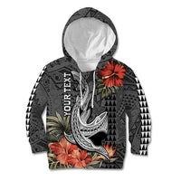 Personalised Hawaii Shark Tattoo Kid Hoodie Polynesian Vintage Vibes LT9 Hoodie Black - Polynesian Pride
