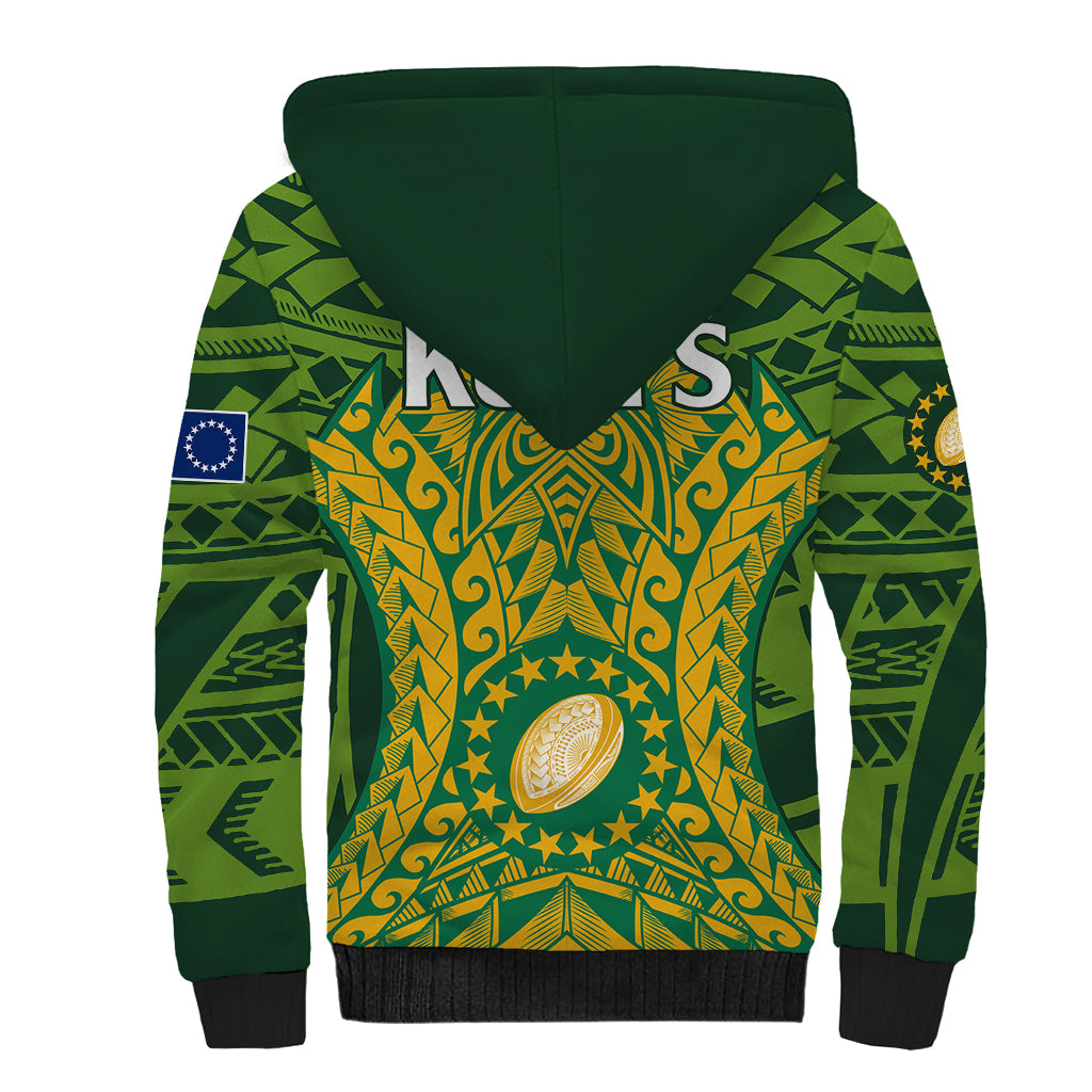 Cook Islands Rugby Sherpa Hoodie Kukis Athletic Style LT9 - Polynesian Pride