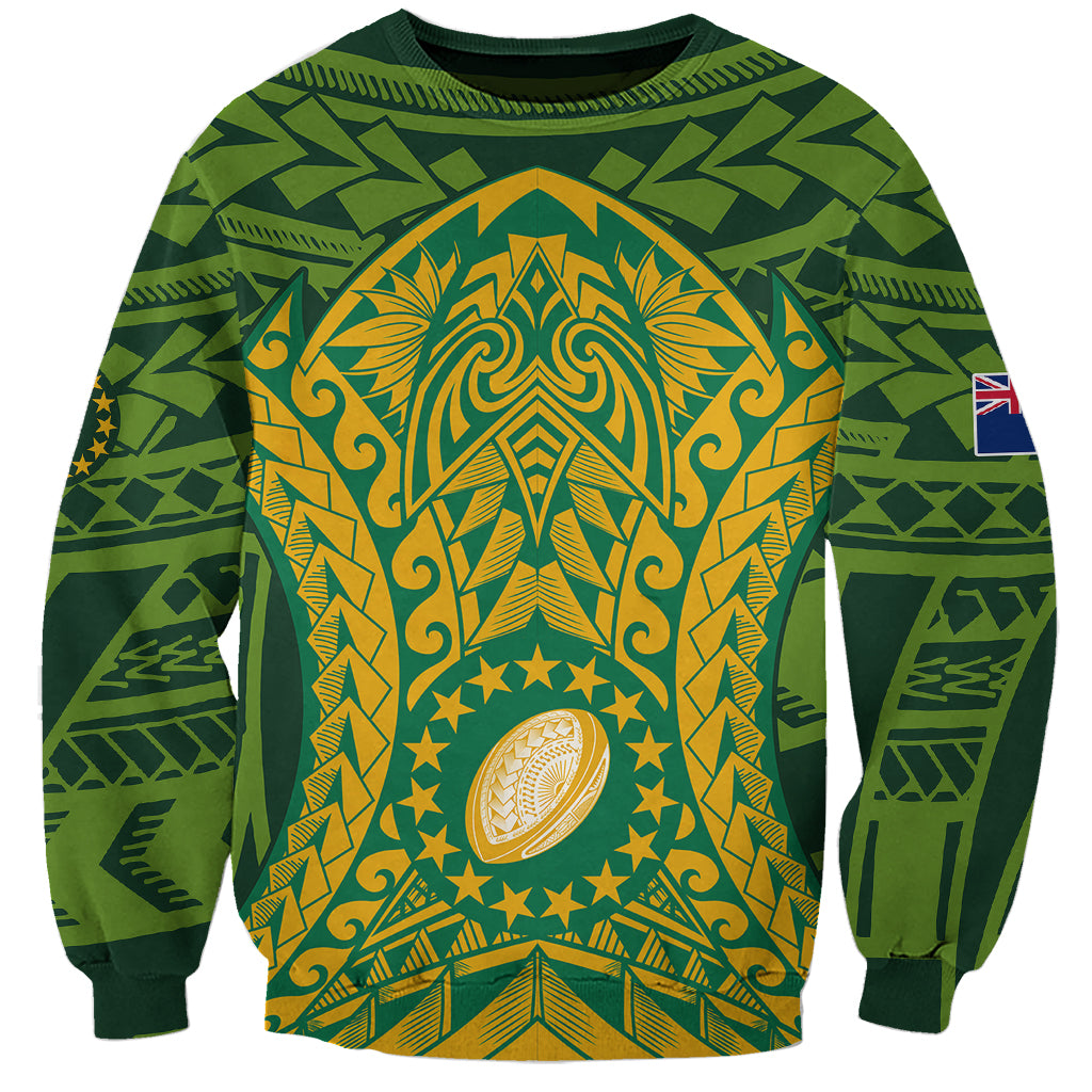 Cook Islands Rugby Sweatshirt Kukis Athletic Style LT9 Unisex Green - Polynesian Pride