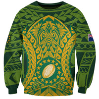 Cook Islands Rugby Sweatshirt Kukis Athletic Style LT9 Unisex Green - Polynesian Pride