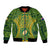 Personalised Cook Islands Rugby Bomber Jacket Kukis Athletic Style LT9 Unisex Green - Polynesian Pride
