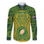 Personalised Cook Islands Rugby Long Sleeve Button Shirt Kukis Athletic Style LT9 Unisex Green - Polynesian Pride