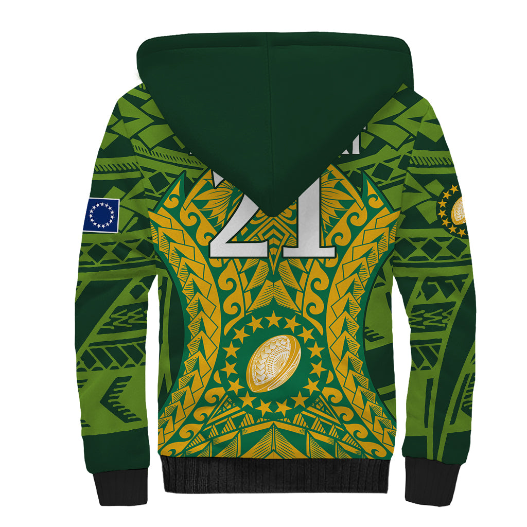 Personalised Cook Islands Rugby Sherpa Hoodie Kukis Athletic Style LT9 - Polynesian Pride