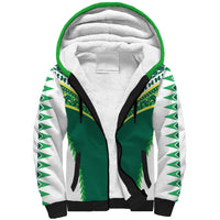 Personalised Polynesian Pride Cook Islands Rugby Sherpa Hoodie No1 LT9 Unisex Green - Polynesian Pride