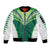 Personalised Polynesian Pride Cook Islands Rugby Sleeve Zip Bomber Jacket No1 LT9 Unisex Green - Polynesian Pride