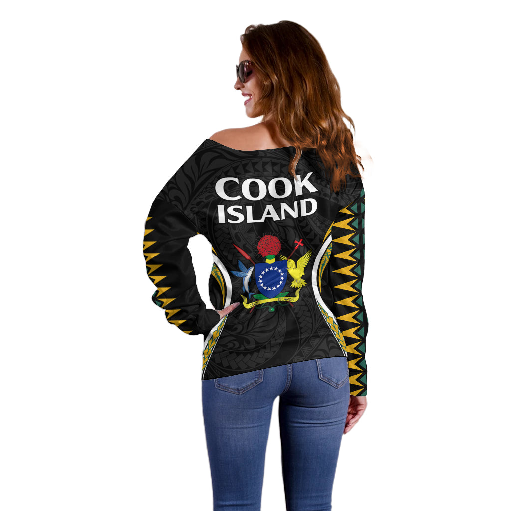 Polynesian Pride Cook Islands Off Shoulder Sweater Tribal Wave Style LT9 - Polynesian Pride