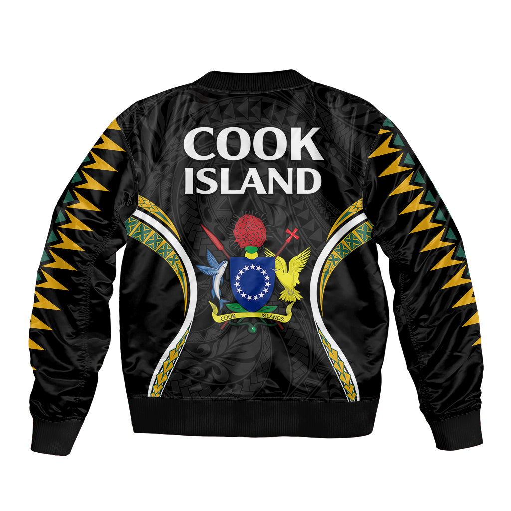 Polynesian Pride Cook Islands Sleeve Zip Bomber Jacket Tribal Wave Style LT9 - Polynesian Pride