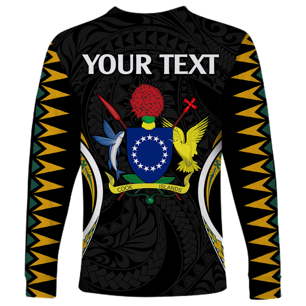 Personalised Polynesian Pride Cook Islands Long Sleeve Shirt Tribal Wave Style LT9 - Polynesian Pride