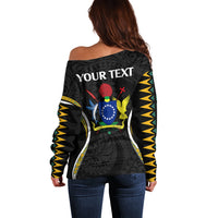 Personalised Polynesian Pride Cook Islands Off Shoulder Sweater Tribal Wave Style LT9 - Polynesian Pride