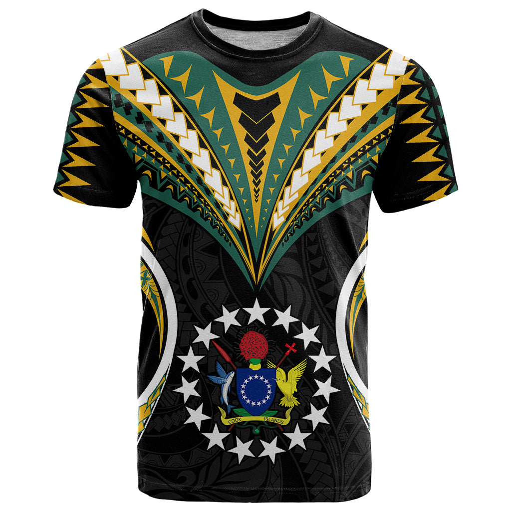 Custom Polynesian Pride Cook Islands T Shirt Tribal Wave Style LT9 Black - Polynesian Pride