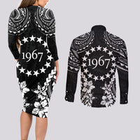 Cook Islands Ra o te Ui Ariki Est 1967 Couples Matching Long Sleeve Bodycon Dress and Long Sleeve Button Shirt