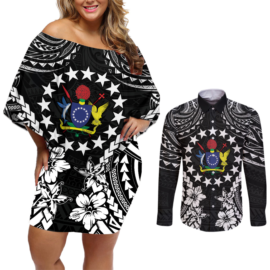 Cook Islands Ra o te Ui Ariki Est 1967 Couples Matching Off Shoulder Short Dress and Long Sleeve Button Shirt