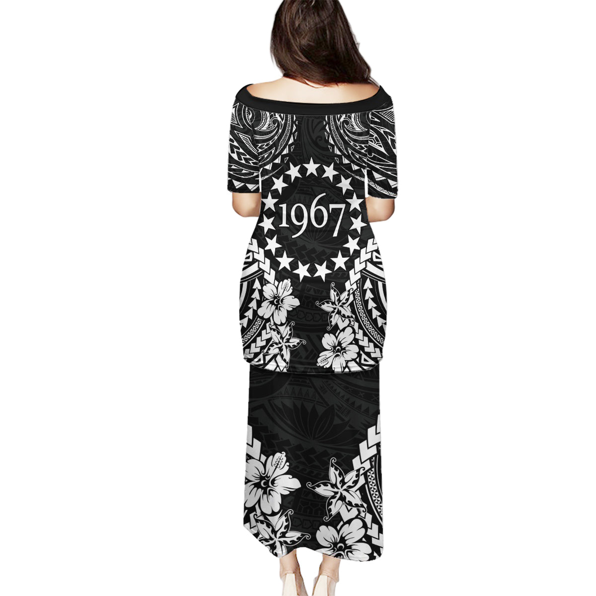 Cook Islands Ra o te Ui Ariki Est 1967 Family Matching Puletasi and Hawaiian Shirt