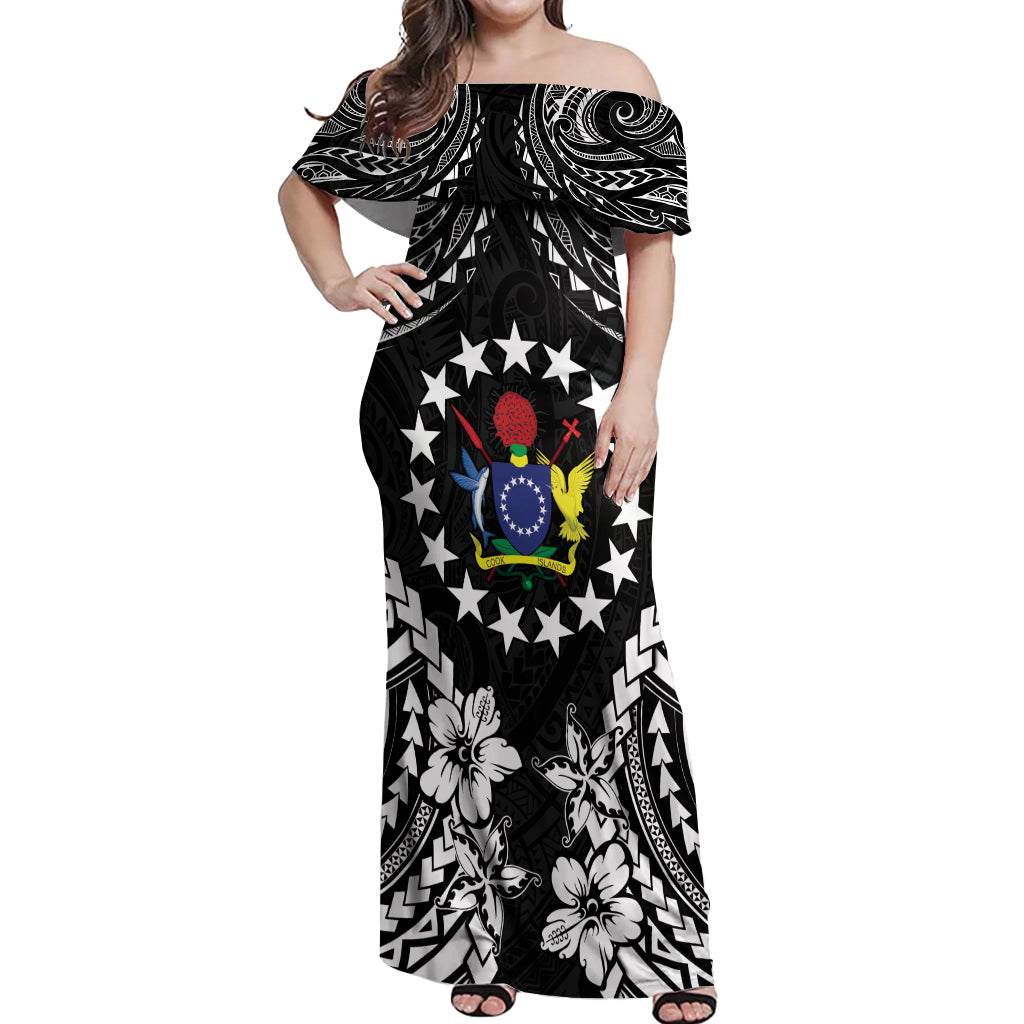 Cook Islands Ra o te Ui Ariki Est 1967 Off Shoulder Maxi Dress
