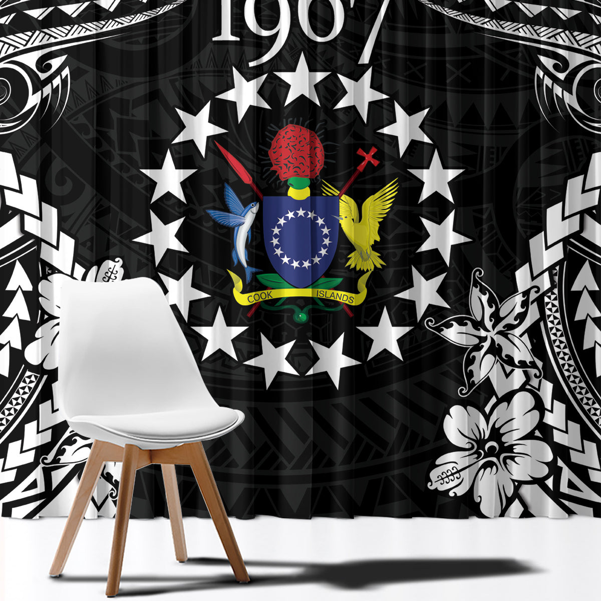 Cook Islands Ra o te Ui Ariki Est 1967 Window Curtain