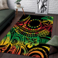 Cook Islands 15 Stars Area Rug Kuki Airani Polynesian Tribal Wave Tattoo