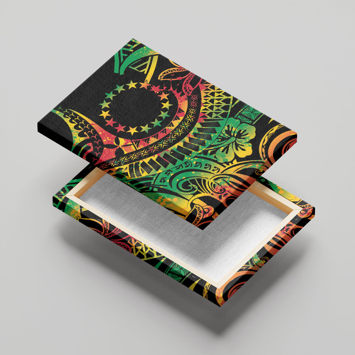 Cook Islands 15 Stars Canvas Wall Art Kuki Airani Polynesian Tribal Wave Tattoo