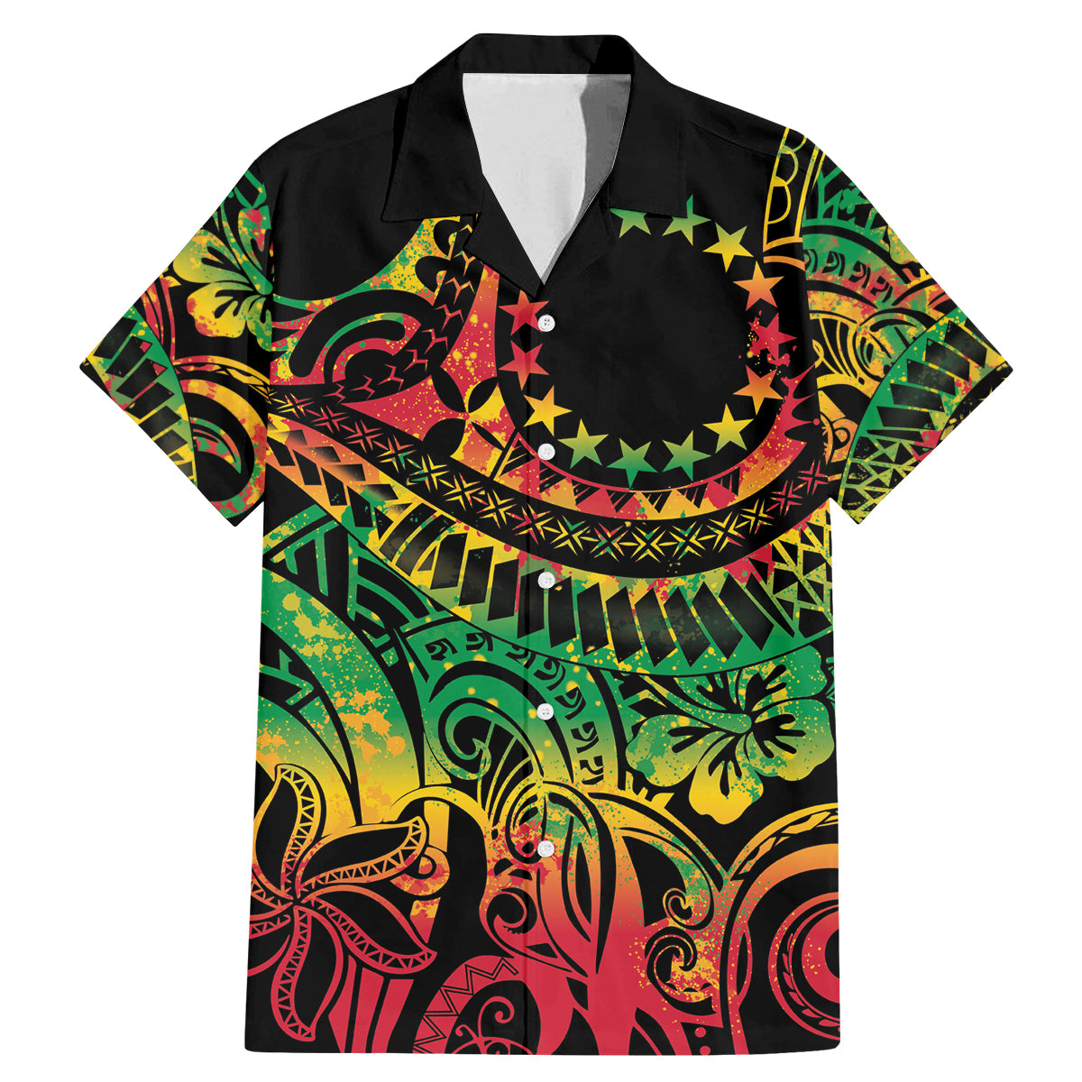 Cook Islands 15 Stars Family Matching Mermaid Dress and Hawaiian Shirt Kuki Airani Polynesian Tribal Wave Tattoo