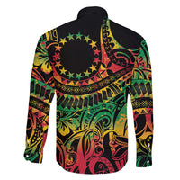 Cook Islands 15 Stars Family Matching Off Shoulder Short Dress and Hawaiian Shirt Kuki Airani Polynesian Tribal Wave Tattoo