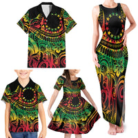 Cook Islands 15 Stars Family Matching Tank Maxi Dress and Hawaiian Shirt Kuki Airani Polynesian Tribal Wave Tattoo