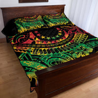 Cook Islands 15 Stars Quilt Bed Set Kuki Airani Polynesian Tribal Wave Tattoo
