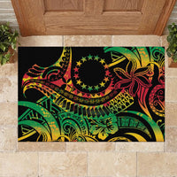Cook Islands 15 Stars Rubber Doormat Kuki Airani Polynesian Tribal Wave Tattoo