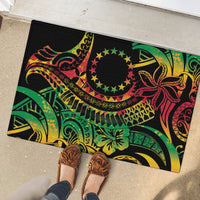 Cook Islands 15 Stars Rubber Doormat Kuki Airani Polynesian Tribal Wave Tattoo