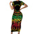 Cook Islands 15 Stars Short Sleeve Bodycon Dress Kuki Airani Polynesian Tribal Wave Tattoo