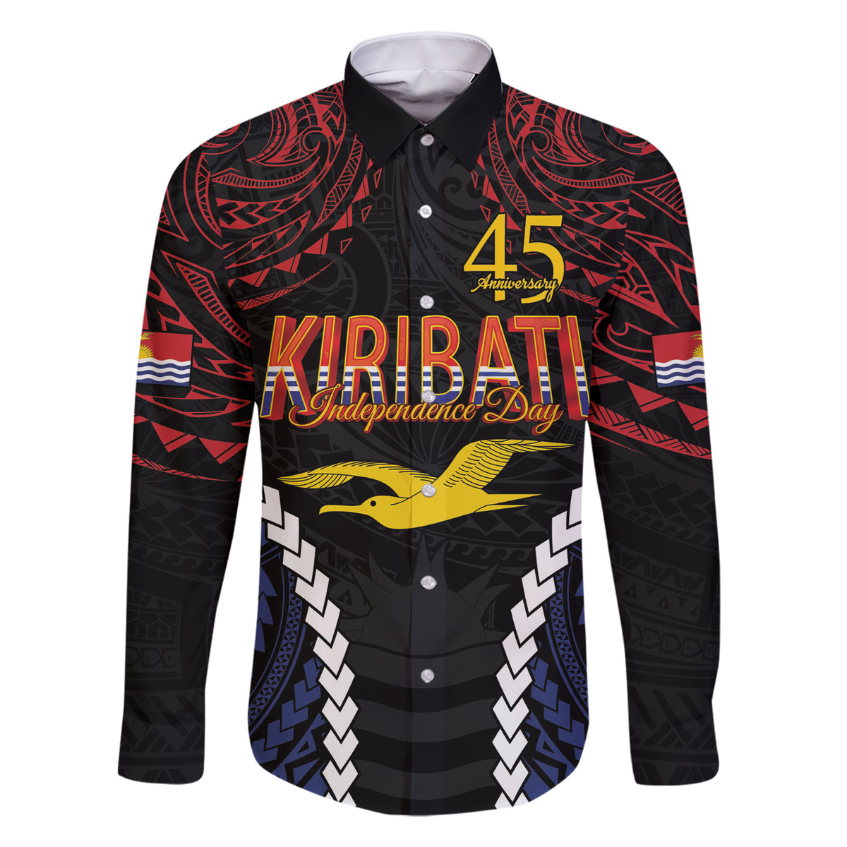 Kiribati 45th Anniversary Independence Day Family Matching Short Sleeve Bodycon Dress and Hawaiian Shirt Since 1979