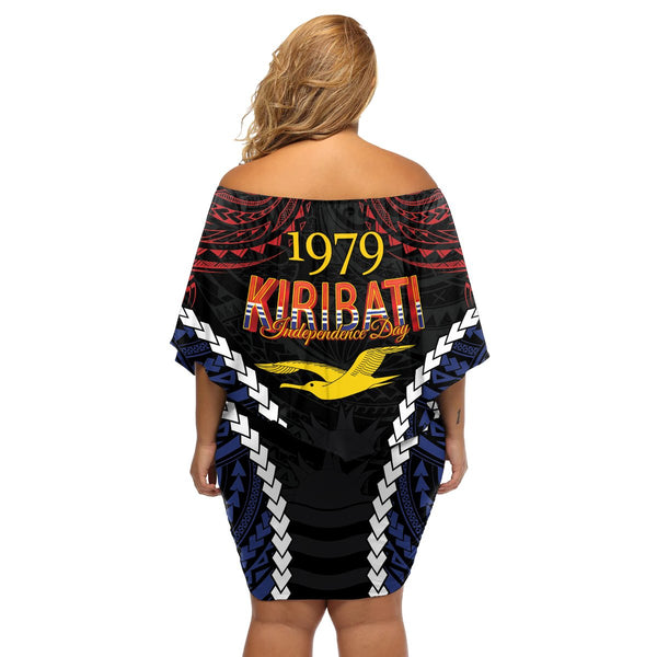 Polynesian Kiribati Independence Day Off Shoulder Sweater Kiribati Emblem with Hibiscus Pacific Beauty LT9 main image 1