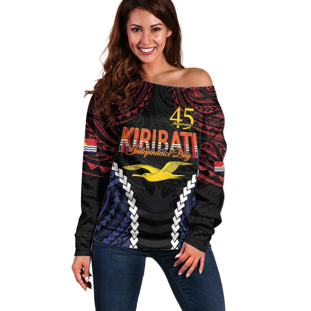 Kiribati 45th Anniversary Independence Day Off Shoulder Sweater Since 1979