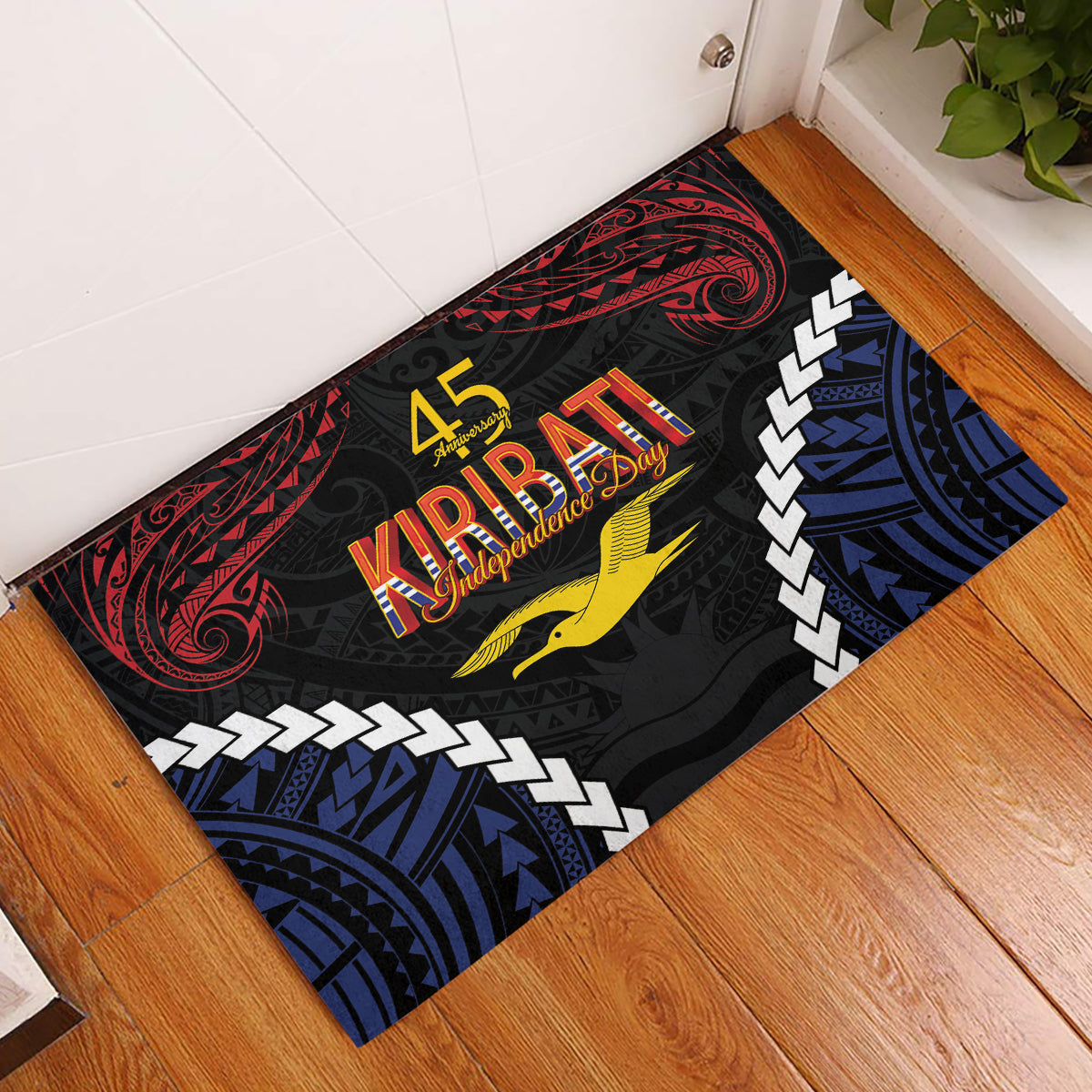 Kiribati 45th Anniversary Independence Day Rubber Doormat Since 1979