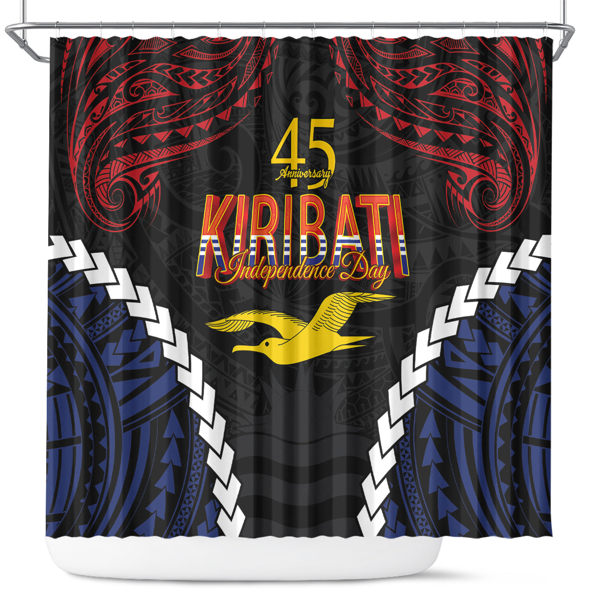 Kiribati 45th Anniversary Independence Day Shower Curtain Since 1979