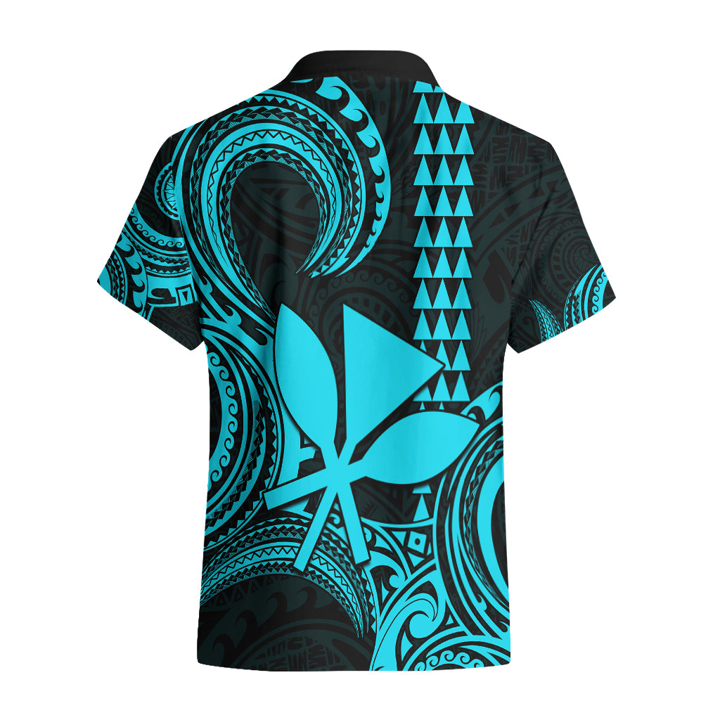 Custom King Kamehameha Day Hawaii Hawaiian Shirt Paradise of the Pacific Tribal Kakau - Aqua LT9 - Polynesian Pride