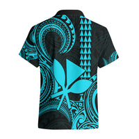 Custom King Kamehameha Day Hawaii Hawaiian Shirt Paradise of the Pacific Tribal Kakau - Aqua LT9 - Polynesian Pride