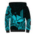 Custom King Kamehameha Day Hawaii Sherpa Hoodie Paradise of the Pacific Tribal Kakau - Aqua LT9 - Polynesian Pride
